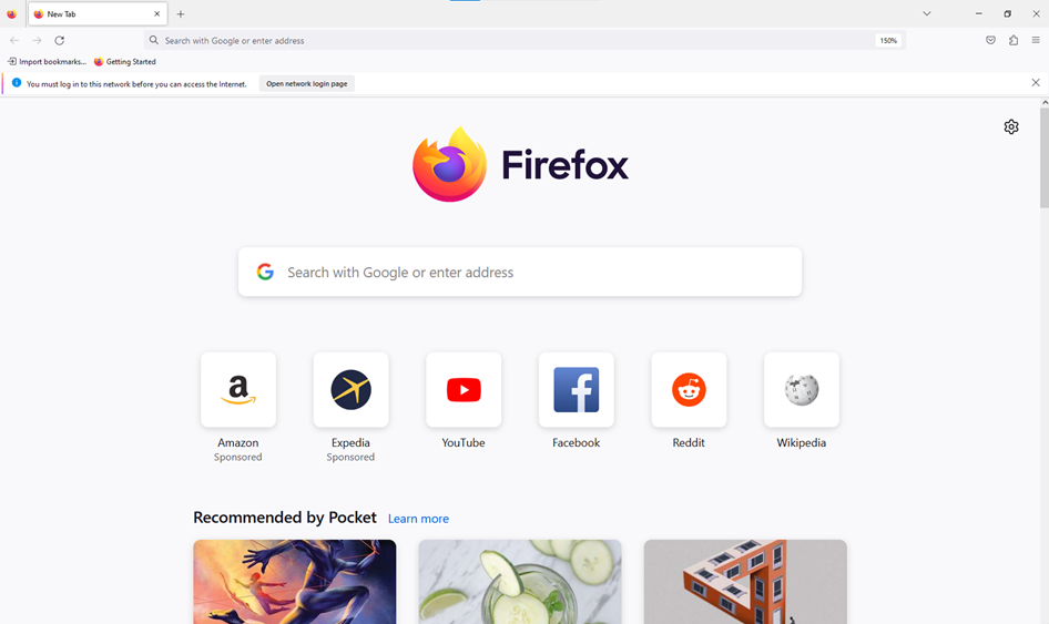 Firefox homepage